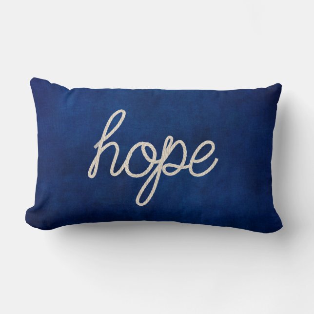Hope rope text on dark blue lendenkissen (Vorderseite)