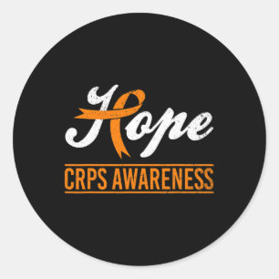 Hope Rsd Crps Awareness Month Orange Ribbon Supple Runder Aufkleber