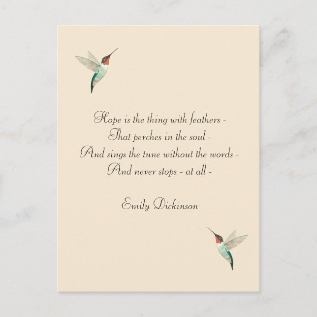 Hope Ruby-throated Hummingbirds Postkarte (Vorderseite)