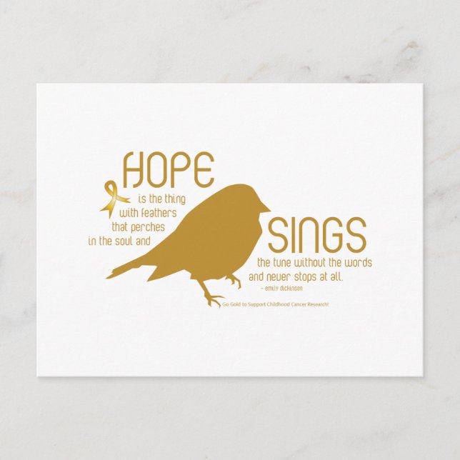 Hope Sings Gold Postkarte (Vorderseite)