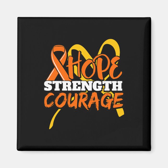 Hope Strength Courength Leukemia Cancer Awareness  Magnet (Vorne)