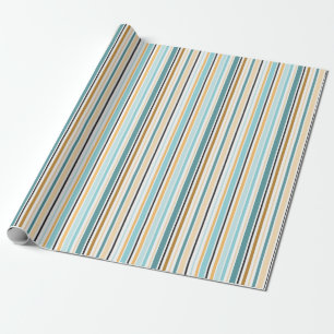 Hope Strip Gold Türkis Wrapping Paper Geschenkpapier