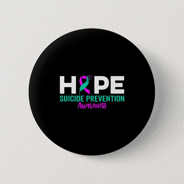 Hope Suicide Prevention Ribbon Depression Suicide  Button (Vorderseite)