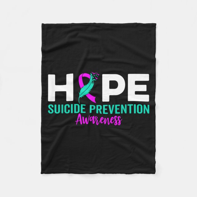 Hope Suicide Prevention Ribbon Depression Suicide  Fleecedecke (Vorderseite)