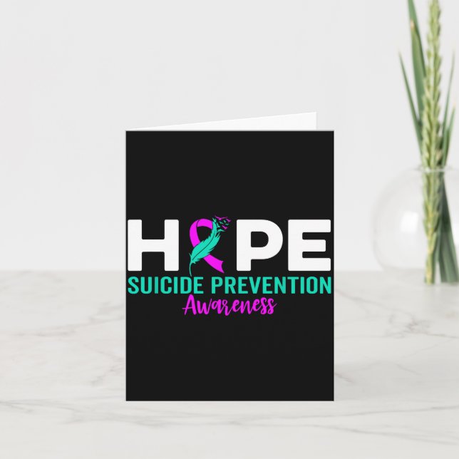 Hope Suicide Prevention Ribbon Depression Suicide  Karte (Vorderseite)