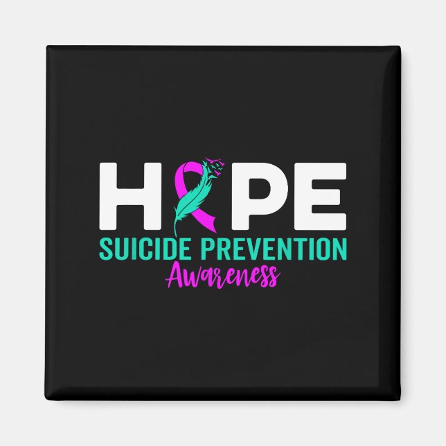 Hope Suicide Prevention Ribbon Depression Suicide  Magnet (Vorne)