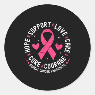 Hope Support Liebe Care Breast Cancer Awareness Bu Runder Aufkleber