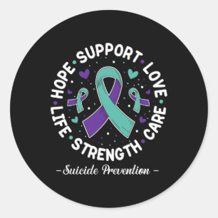 Hope Support Liebe Life Suicide Prevention Awards Runder Aufkleber
