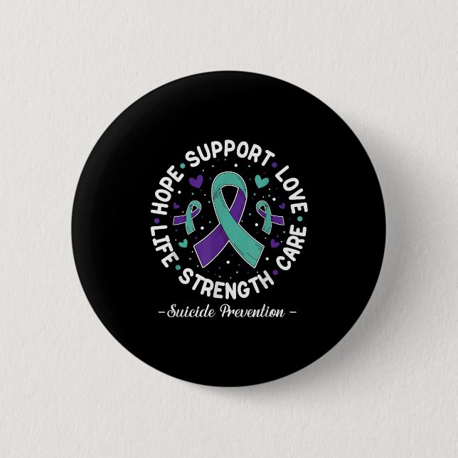 Hope Support Liebe Life Suicide Prevention Awarene Button (Vorderseite)