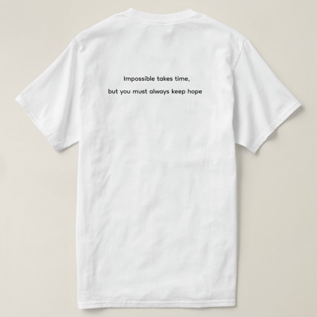 Hope Takes Time – Inspirational Clock & Butterfly  T-Shirt (Design Rückseite)