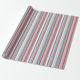 Hope Turquoise Strip Wrapping Paper Geschenkpapier