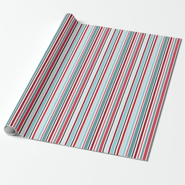 Hope Turquoise Strip Wrapping Paper Geschenkpapier (Ungerollt)