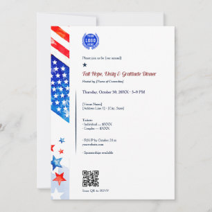 Hope Unity Gratitude Logo Flag Fundraiser Dinner Einladung