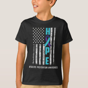 Hope Usa Flag Suicide Awareness Shirt Ribbon Menta