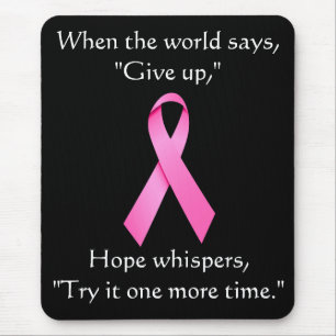 Hope Whispers Cancer Ribbon Mousepad