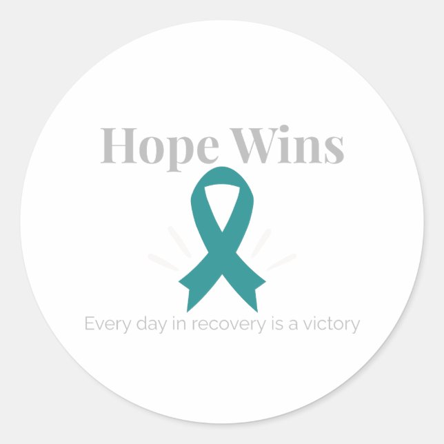 Hope Wins Addiction Awareness Sticker (Vorderseite)
