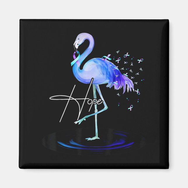 Hope With Flamingo Suicide Prevention Awareness  Magnet (Vorne)