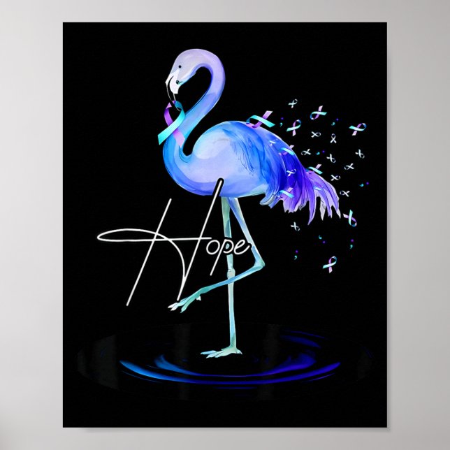 Hope With Flamingo Suicide Prevention Awareness  Poster (Vorne)