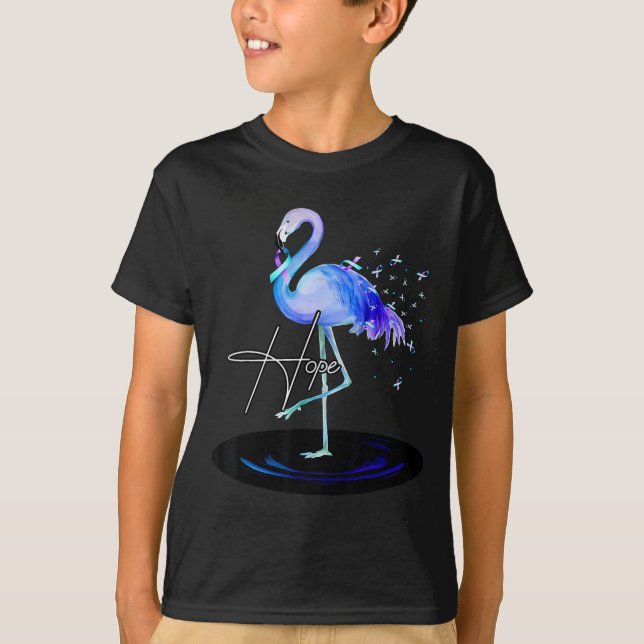 Hope With Flamingo Suicide Prevention Awareness  T-Shirt (Vorderseite)