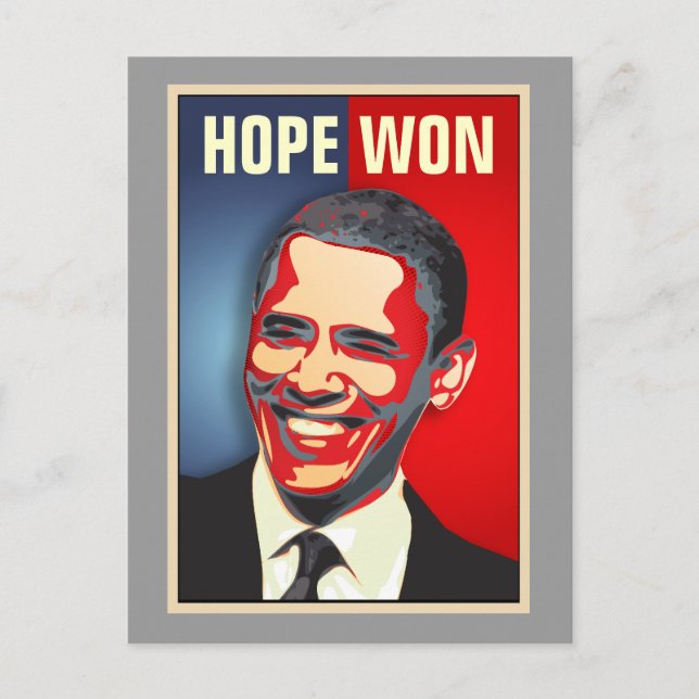 Hope Won - Barack Obama Postkarte (Vorderseite)