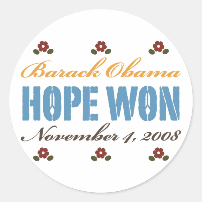Hope Won Obama Sticker (Vorderseite)