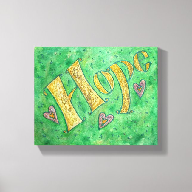 Hope Word Art Malerei Wrapped Canvas Art Leinwanddruck (Vorderseite)