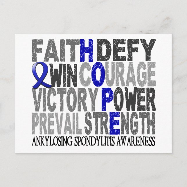 Hope Word Collage Ankylosing Spondylitis Postkarte (Vorderseite)