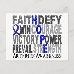 Hope Word Collage Arthritis Postkarte