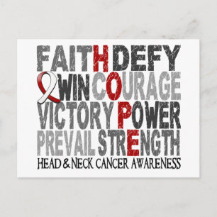 Hope Word Collage Head Neck Cancer Postkarte