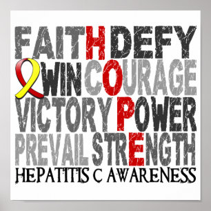 Hope Word Collage Hepatitis C Poster