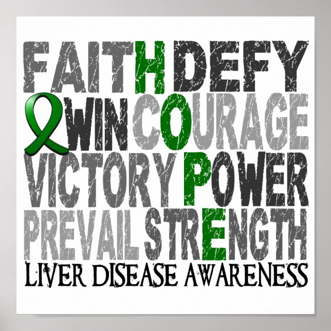 Hope Word Collage Liver Disease Poster (Vorne)