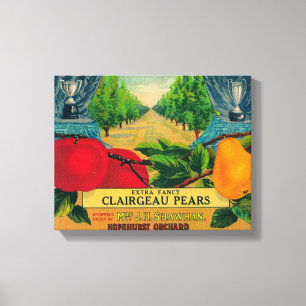 Hopehurst Pear Crate LabelPayette, ID Leinwanddruck