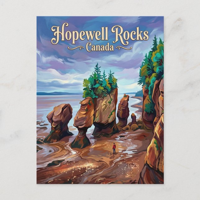 Hopewell Rocks Kanada Postkarte (Vorderseite)