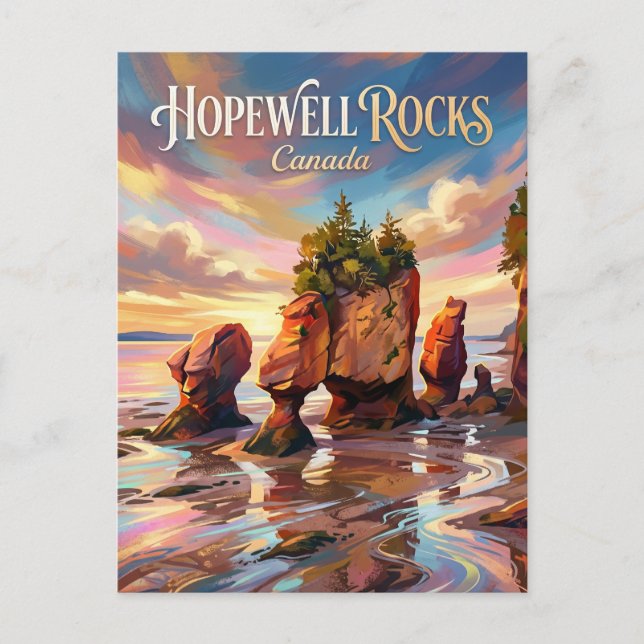 Hopewell Rocks Kanada Postkarte (Vorderseite)
