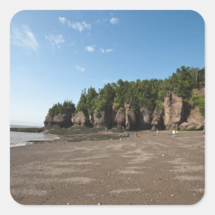 Hopewell Rocks und die Gezeitenforschung im Ozean Quadratischer Aufkleber