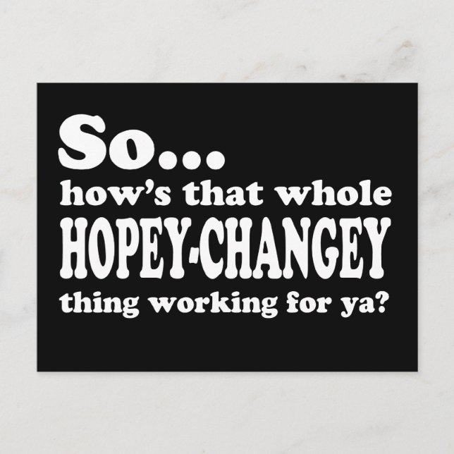 Hopey-Changey-Sache Postkarte (Vorderseite)