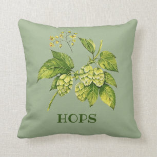 Hopfen Blume und Blätter Design Kissen