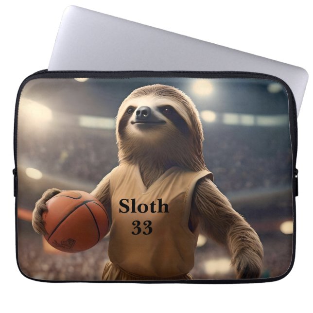 Hopfen und Hangs: Der Slam Dunking Sloth, Laptopschutzhülle (Vorderseite)