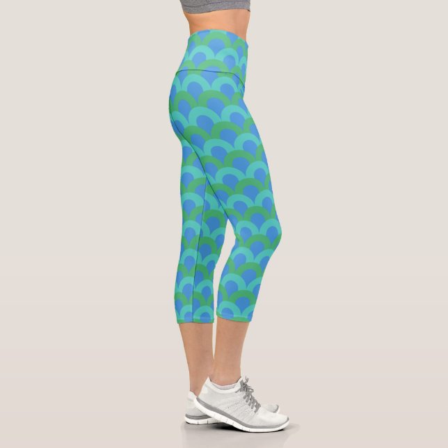 Hopfen von Blau Capri Leggings (Rechts)