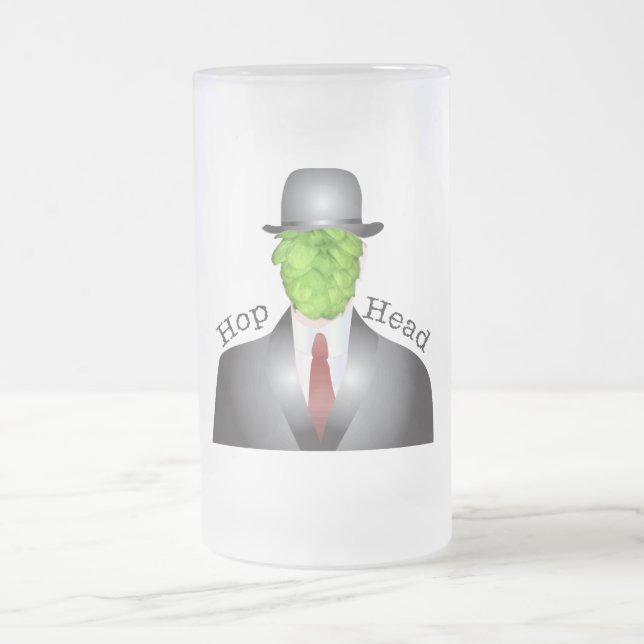 Hopfenkopf Mattglas Bierglas (Mittel)