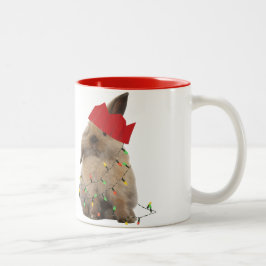 Hopfenreiche Weihnachtshäschen-Tasse Zweifarbige Tasse