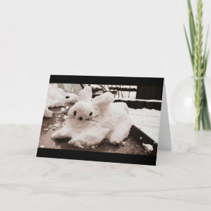 Hopfenreiches Feiertags-Schnee-Häschen Feiertagskarte