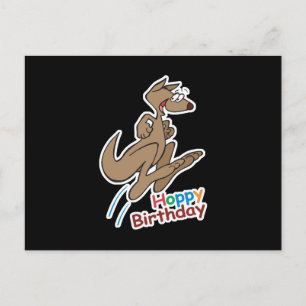 hopfig alles Gute zum Geburtstag Känguru Postkarte