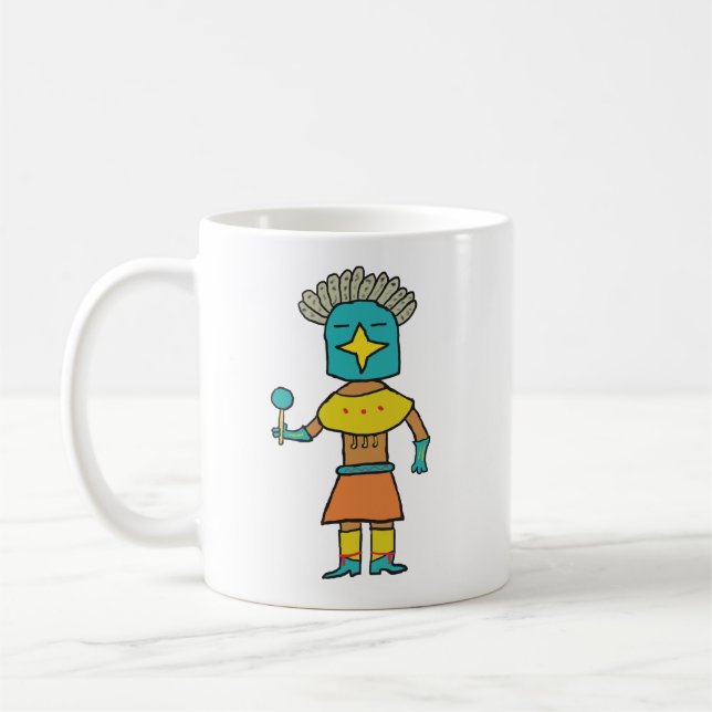 Hopi Doll Blue Star Kachina Kaffeetasse (Links)