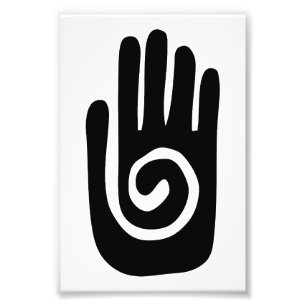 Hopi-Hand-Symbol heilt Spirale Handfläche indianis Fotodruck