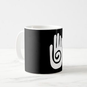 Hopi-Hand-Symbol heilt Spirale Handfläche indianis Kaffeetasse