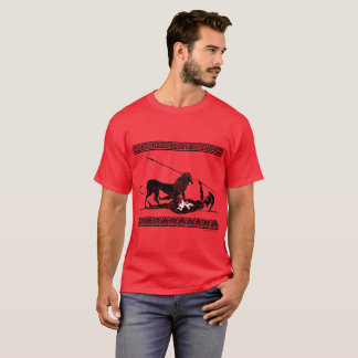 Hoplit und Löwe (Schwarzes auf Rot) T-Shirt