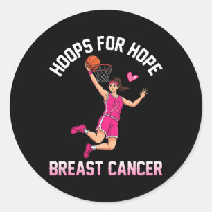 Hopops for Hope Breast Cancer Awareness Bysketbyll Runder Aufkleber