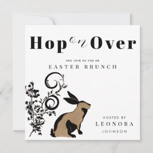 Hopp zu einem modernen Osterbrunch mit Häschen Einladung
