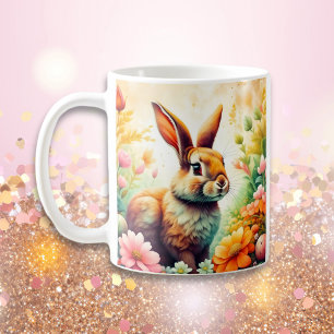 Hopp zu Ostern mit Freude Vintage-Hase Kaffeetasse